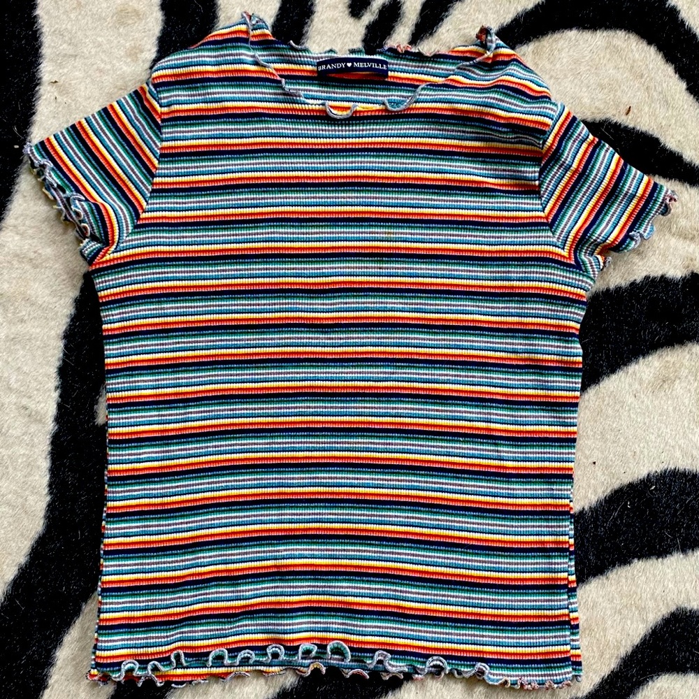 Striped, ribbed and cropped Brandy Melville top